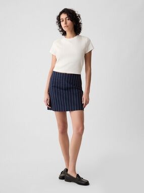 GAP Linen Cotton Mini Skirt Pin Stripe